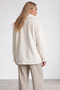 Women's Ecru Double Pocket Buttoned Front Oversize Plush Jacket Alc-X11149 - 6