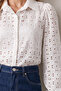 Women's White Guipure Woven Premium Shirt ALC-X4366 - 5