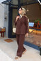 Women's Side Tie Suit Brown - 2