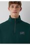 Logo Printed Semi-Zip Green Sweatshirt 0S10208-85173 - 6