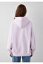 Logo Printed Hooded Purple Sweatshirt 1600361-70635 - 5