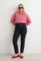 Siyah Yüksek Bel Esnek Skinny Büyük Beden Jeans TBBAW27CJ00041
