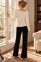Embroidered Black Cotton Pajama Set with Heart Detail - 4