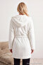 White Patterned Hooded Wellsoft Winter Knitted Dressing Gown Thmaw24Sb00001 - 5