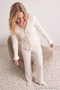 Ecru Ruffled Waffle Knit Pajama Set THMAW26PT00126 - 3