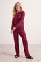 Burgundy 100% Cotton Polka Dot and Heart Knitted Pajama Set THMAW25PT00039 - 4