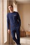 Men's Silver Pocketed Pajama Top Navy Blue - 2