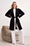 Black Soft-Touch Velvet Knit Robe THMAW22KM0022