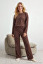 Brown 100% Cotton Polka Dot and Heart Knitted Pajama Set THMAW25PT00039 - 3