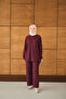 Women's Trouser Suit Burgundy - 4