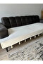 Tasseled Shawl Model Sofa Cover Ecru 100X230 |   100% Cotton Knitted, Non-Slip, Decorative Home Textile - 2
