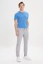 Men's Gray Non-Kneeling 360-Degree Stretching in All Directions S Slim Fit Diagonal Patterned Flexible Trousers - 8