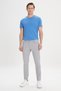 Men's Gray Non-Kneeling 360-Degree Stretching in All Directions S Slim Fit Diagonal Patterned Flexible Trousers - 7