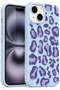 iPhone 13/14/15 Case Blue Leopard Stylishly Designed Premium Slim Soft Touch Soft Silicone Cover