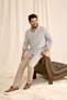 Men's Stone Non-Kneeling 360 Degree Stretching in All Directions S Slim Fit Diagonal Patterned Flexible Trousers - 2