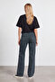 Wide Leg Denim Jean Trousers - 4
