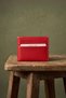 Berlin - Red Vegan Leather Ultra Thin Card Holder, Minimalist Credit Card Case