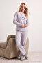 Gray Penguin Patchli Polar Knitted Pajama Set Thmaw26Pt00193