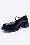Luanda Navy Blue Strappy Women's Thick Heeled Mary Jane Shoes - 8