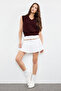 Bordo V Yaka Vücudu Saran Crop Triko Süveter TWOAW25SV00007 - 2