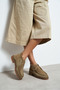 Nila Rome Beige Genuine Suede Leather Lace Detail Serrated Thick Sole Women's Boots - 8