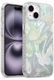 iPhone 13/14/15 Case Shiny Hologram Green Butterfly Pattern Shock Absorbing with Camera Protection