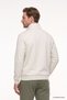 Men's Beige Fleece Lined Standard Fit Regular Cut Zippered Stand Collar Cotton Sweatshirt - 6
