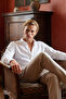 Men's Oxford Easy Iron Cotton Anti-Sweat Shirt White Button-Down Collar Slim Fit Slim Cut - 8