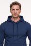 Men's Navy Blue Standard Fit Normal Cut 3 Thread Hooded Cotton Sweatshirt with Fleece Inside - 2