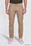 Men's Camel Non-Wrinkle Slim Fit Slim Cut 5-Pocket Cotton Canvas Flexible Casual Trousers - 5
