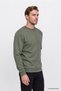 Men's Khaki 2 Thread Textured Warm Standard Fit Regular Fit Crew Neck Sweatshirt - 2
