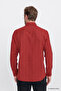 Men's Red-Black Cotton Slim Fit Classic Collar Printed Shirt - 5