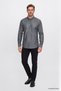 Men's Gri-Gri 100% Cotton Slim Fit Concealed Button Collar Herringbone Patterned Shirt - 2