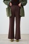 Women's Piped Scuba Pants Brown - 2