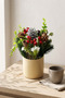 Artificial Kokina Pomegranate Arrangement in Yellow Plastic Pot New Year's Concept 8 - 2