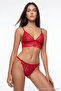 Red Lace Ribbon/Bow Capless Strap Knitted Underwear Set Thmaw25Cc00022