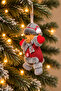 Plush Cute Teddy Bear Christmas Tree Hanging 18 cm Ornament Red Gray - 2