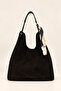 Women's Shoulder Bag Genuine Suede Leather Large Size Shopper Large Volume Shawl Detailed Daily Bag Elt3009