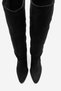120 Black Suede Bellows Women's Boots, Pack of Block Heel - 4