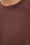 Men's loose fit comfortable cut 100% cotton short sleeve brown crew neck t-shirt - 5