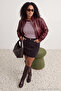 Kahverengi Yüksek Bel %100 Non-Stretch Pamuk A Shape Denim Etek TBBAW23AZ00042 - 2