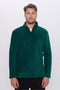 Unisex Relaxed Fit Anti-Pilling Cold-Resistant Green Stand Collar Fleece Sweatshirt - 3