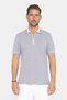 Men's Slim Fit Slim Fit 100% Cotton Plain Pique Zippered Gray Polo Collar T-Shirt - 2