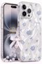 iPhone 14 Pro Max / 15 Pro Max Case Transparent Silicone with Hologram Butterfly & Bow Pattern Charm Accessory |   Internally Printed, Camera Protected, Airbag Corner, Shock Absorbing Premium Cover Phone Case