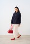Women's Half Zipper Sweat Navy Blue - 4