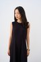 Women's Zero Sleeve Front Grass Detail Undergarment Dress Black - 8