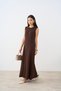 Women's Zero Sleeve Front Grass Detail Undergarment Dress Brown