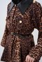 Women's Leather Collar Leopard Jacket Mink - 9