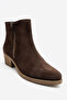 Jayer Brown Suede Genuine Leather Zippered Women's Heeled Boots - 6