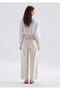 Leila Blue Edition Linen Ecru Jean Trousers 1010600-A3173 - 4